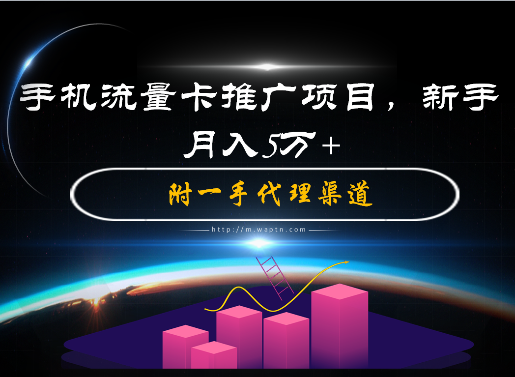 手机流量卡推广项目，新手月入5万+-腾哥精选