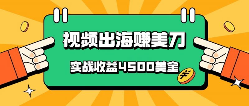 国内爆款视频出海赚美刀，实战收益4500美金，批量无脑搬运，无需经验直接上手-腾哥精选