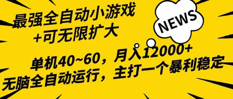 （10046期）2024最新全网独家小游戏全自动，单机40~60,稳定躺赚，小白都能月入过万-腾哥精选