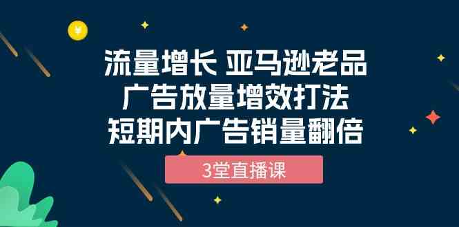 （10112期）流量增长 亚马逊老品广告放量增效打法，短期内广告销量翻倍（3堂直播课）-腾哥精选