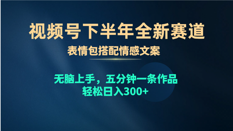(10267期)视频号下半年全新赛道,表情包搭配情感文案 无脑上手,五分钟一条作品…-腾哥精选