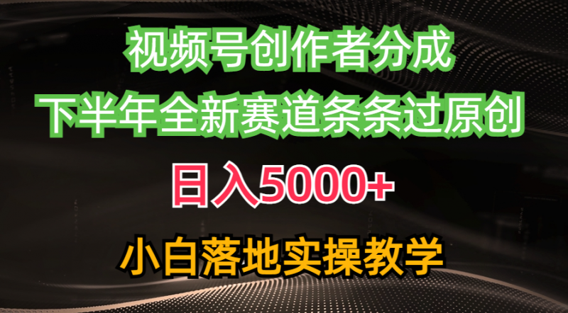 （10294期）视频号创作者分成最新玩法，日入5000+ 下半年全新赛道条条过原创，小…-腾哥精选