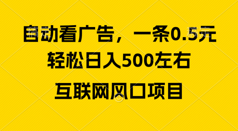 （10306期）广告收益风口，轻松日入500+，新手小白秒上手，互联网风口项目-腾哥精选