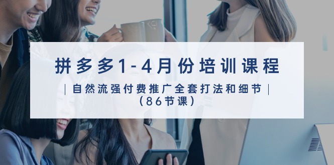 (10495期)拼多多1-4月份培训课程,自然流强付费推广全套打法和细节(86节课)-腾哥精选