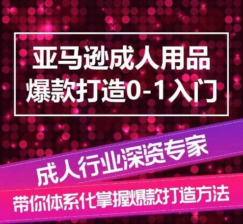 亚马逊成人用品爆款打造0-1入门，系统化讲解亚马逊成人用品爆款打造的流程-腾哥精选