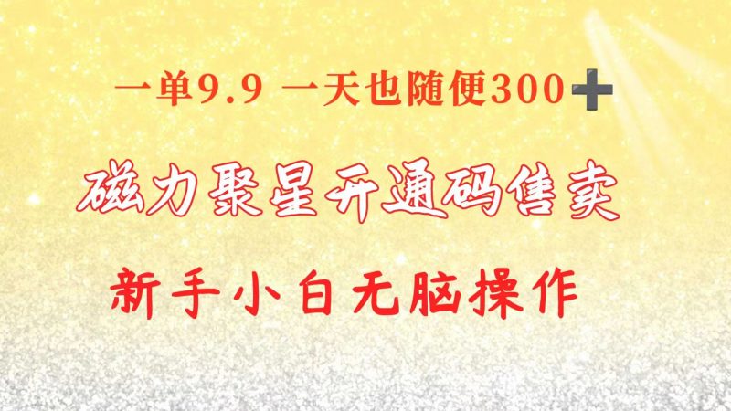（10519期）快手磁力聚星码信息差 售卖 一单卖9.9 一天也轻松300+ 新手小白无脑操作-腾哥精选
