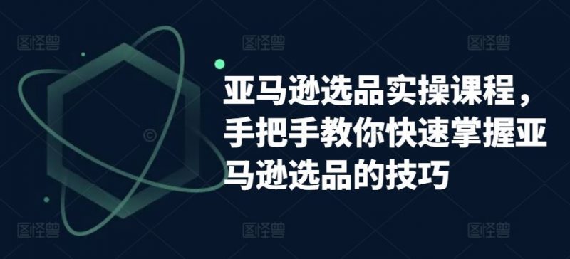 亚马逊选品实操课程，手把手教你快速掌握亚马逊选品的技巧-腾哥精选