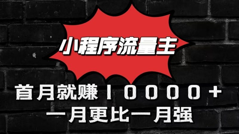 小程序流量主首月就赚10000+,一月更比一月强!小本创业首选-腾哥精选