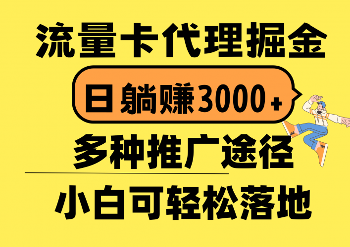 （10771期）流量卡代理掘金，日躺赚3000+，首码平台变现更暴力，多种推广途径，新…-腾哥精选