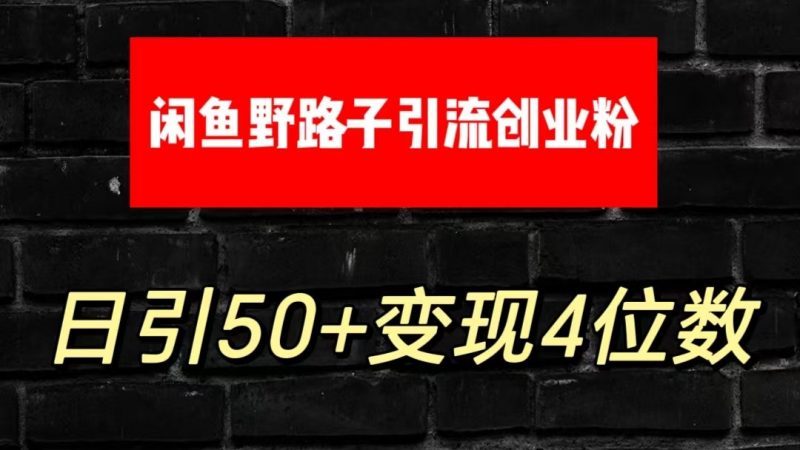 大眼闲鱼野路子引流创业粉，日引50+单日变现四位数-腾哥精选
