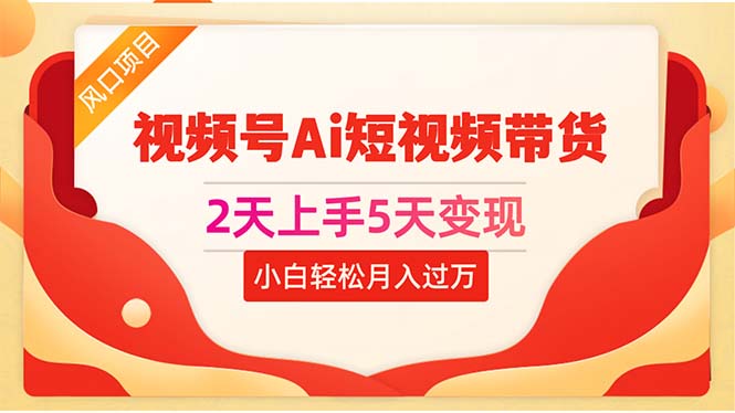 (10807期)2天上手5天变现视频号Ai短视频带货0粉丝0基础小白轻松月入过万-腾哥精选