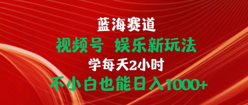 （10818期）蓝海赛道视频号 娱乐新玩法每天2小时小白也能日入1000+-腾哥精选