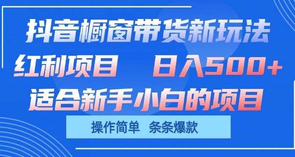 抖音橱窗带货新玩法,单日收益几张,操作简单,条条爆款【揭秘】-腾哥精选