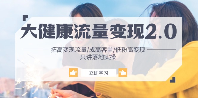 （10871期）大健康 流量 变现2.0：拓高变现 流量/成高客单/低粉高变现/只讲落地实战-腾哥精选