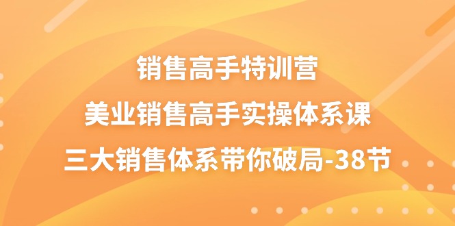 销售高手特训营，美业销售高手实操体系课，三大销售体系带你破局（38节）-腾哥精选