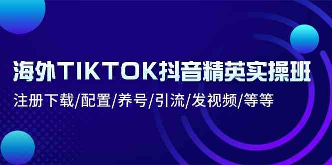 海外TIKTOK抖音精英实操班:注册下载/配置/养号/引流/发视频/等等-腾哥精选