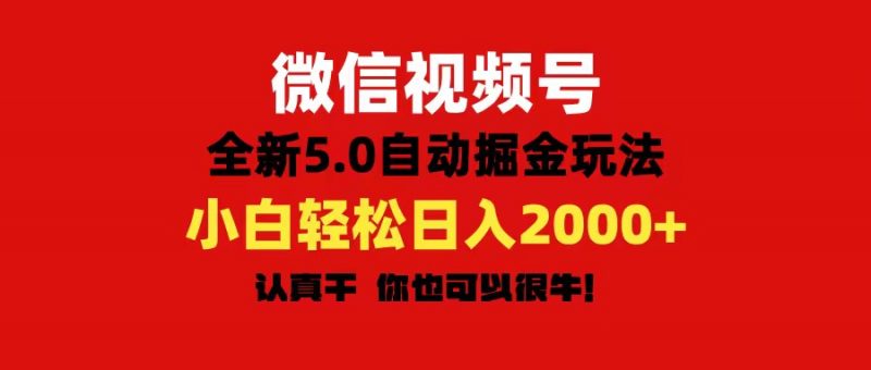 （11332期）微信视频号变现，5.0全新自动掘金玩法，日入利润2000+有手就行-腾哥精选
