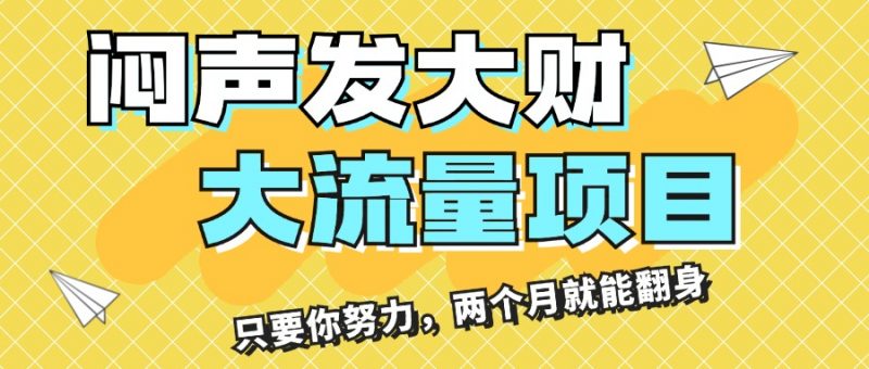 （11688期）闷声发大财，大流量项目，月收益过3万，只要你努力，两个月就能翻身-腾哥精选