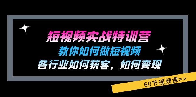 (11729期)短视频实战特训营:教你如何做短视频,各行业如何获客,如何变现 (60节)-腾哥精选