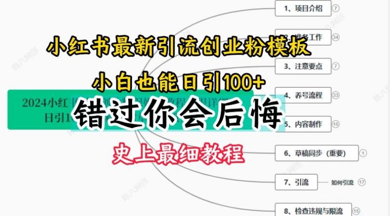 2024小红书引流创业粉史上最细教程,手把手教你引流【揭秘】-腾哥精选