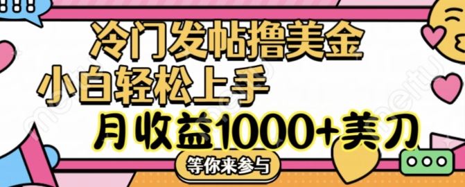 冷门发帖撸美金项目,月收益1000+美金,简单无脑,干就完了【揭秘】-腾哥精选