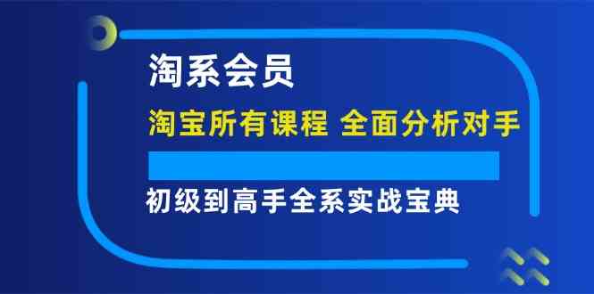 淘系会员初级到高手全系实战宝典【淘宝所有课程,全面分析对手】-腾哥精选
