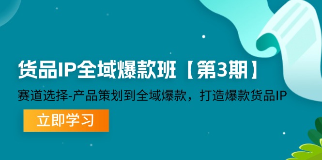 货品IP全域爆款班【第3期】赛道选择、产品策划到全域爆款,打造爆款货品IP-腾哥精选