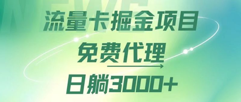(12321期)流量卡掘金代理,日躺赚3000+,变现暴力,多种推广途径-腾哥精选