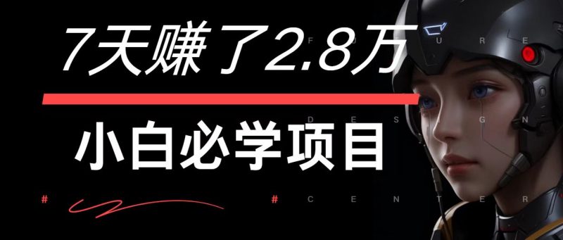 7天赚了2.8万！每单利润最少500+，轻松月入7万+小白有手就行-腾哥精选