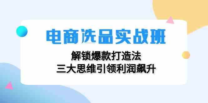 电商选品实战班:解锁爆款打造法,三大思维引领利润飙升-腾哥精选