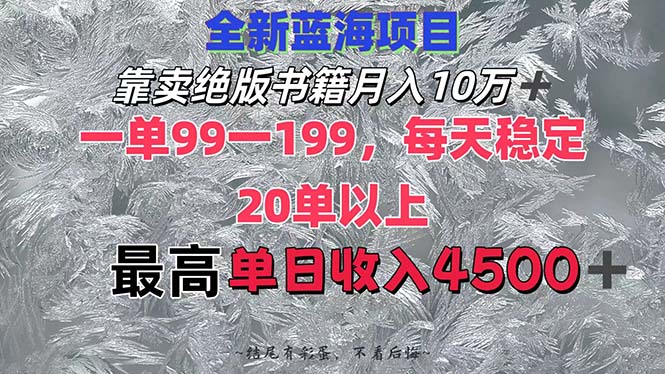 （12512期）靠卖绝版书籍月入10W+,一单99-199，一天平均20单以上，最高收益日入4500+-腾哥精选