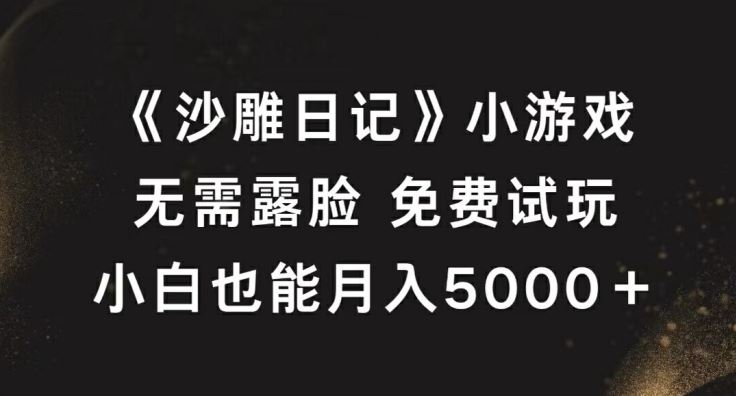 《沙雕日记》小游戏,无需露脸免费试玩,小白也能月入5000+【揭秘】-腾哥精选