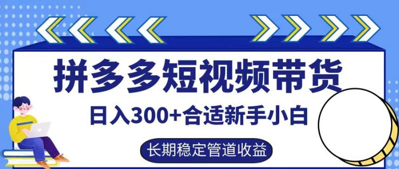 拼多多短视频带货日入300+,实操账户展示看就能学会-腾哥精选
