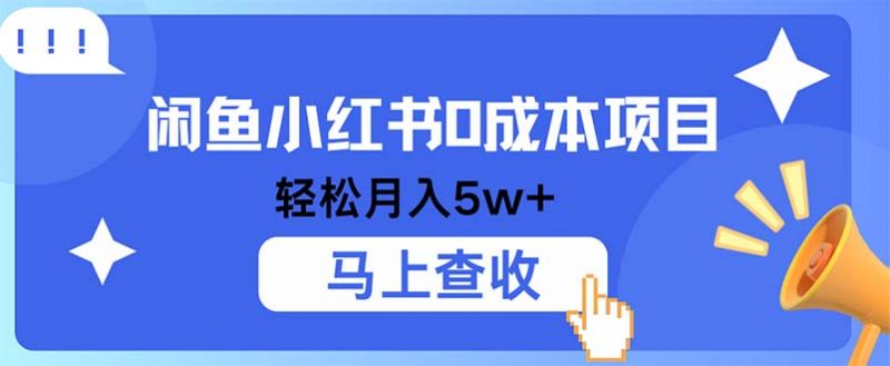 (12777期)小鱼小红书0成本项目,利润空间非常大,纯手机操作-腾哥精选