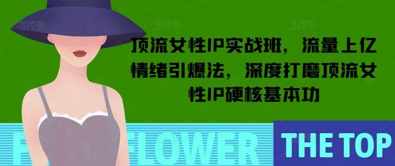 顶流女性IP实战班，流量上亿情绪引爆法，深度打磨顶流女性IP硬核基本功-腾哥精选