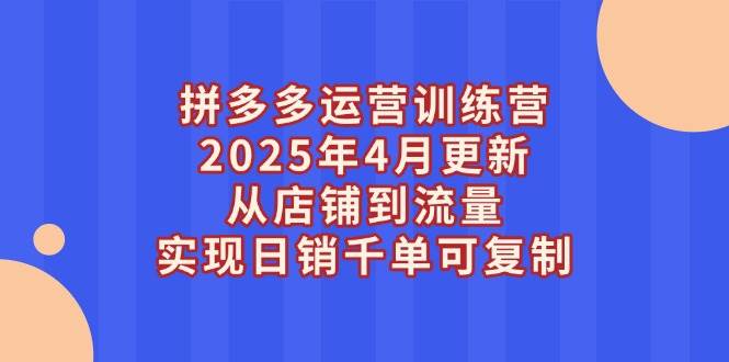 (14469期)拼多多运营训练营2025年4月更新,从店铺到流量,实现日销千单可复制-腾哥精选