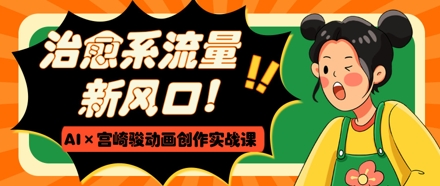 治愈系流量新风口，AI+宫崎骏动画创作实战课，从0到1打造爆款视频-腾哥精选