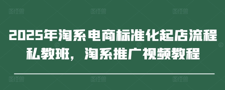 2025年淘系电商标准化起店流程私教班,淘系推广视频教程-腾哥精选