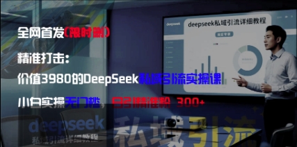 精准打击：价值3980的DeepSeek私域引流实操课，小白实操无门槛，日引精准粉300+-腾哥精选