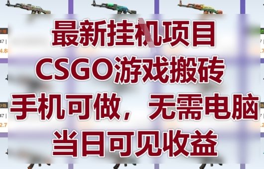 最新挂G项目,CSGO游戏搬砖,手机可做,无需电脑,当日见收益【揭秘】-腾哥精选